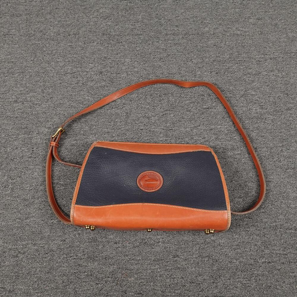 Vintage Dooney & Bourke Crossbody Bag Womens Medium Blue All Weather Leather USA